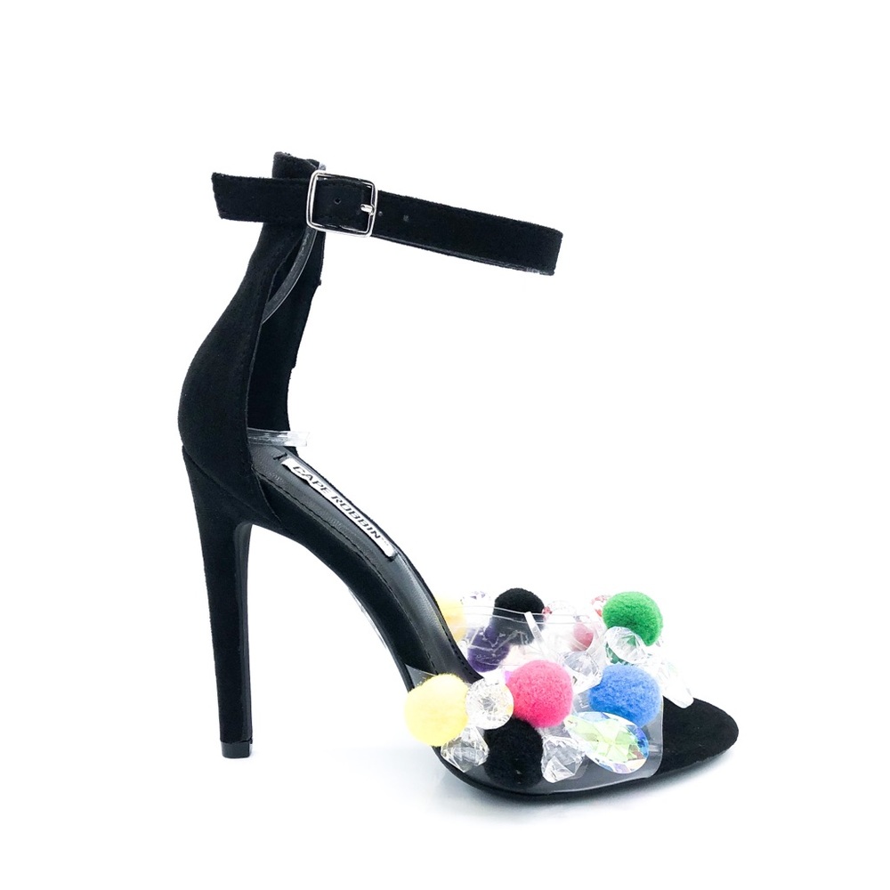 Yuki Pom Pom open toe heels